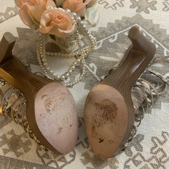 Coach Sarafina Snakeprint‎ open toe platform heels size 8B - Picture 4 of 6